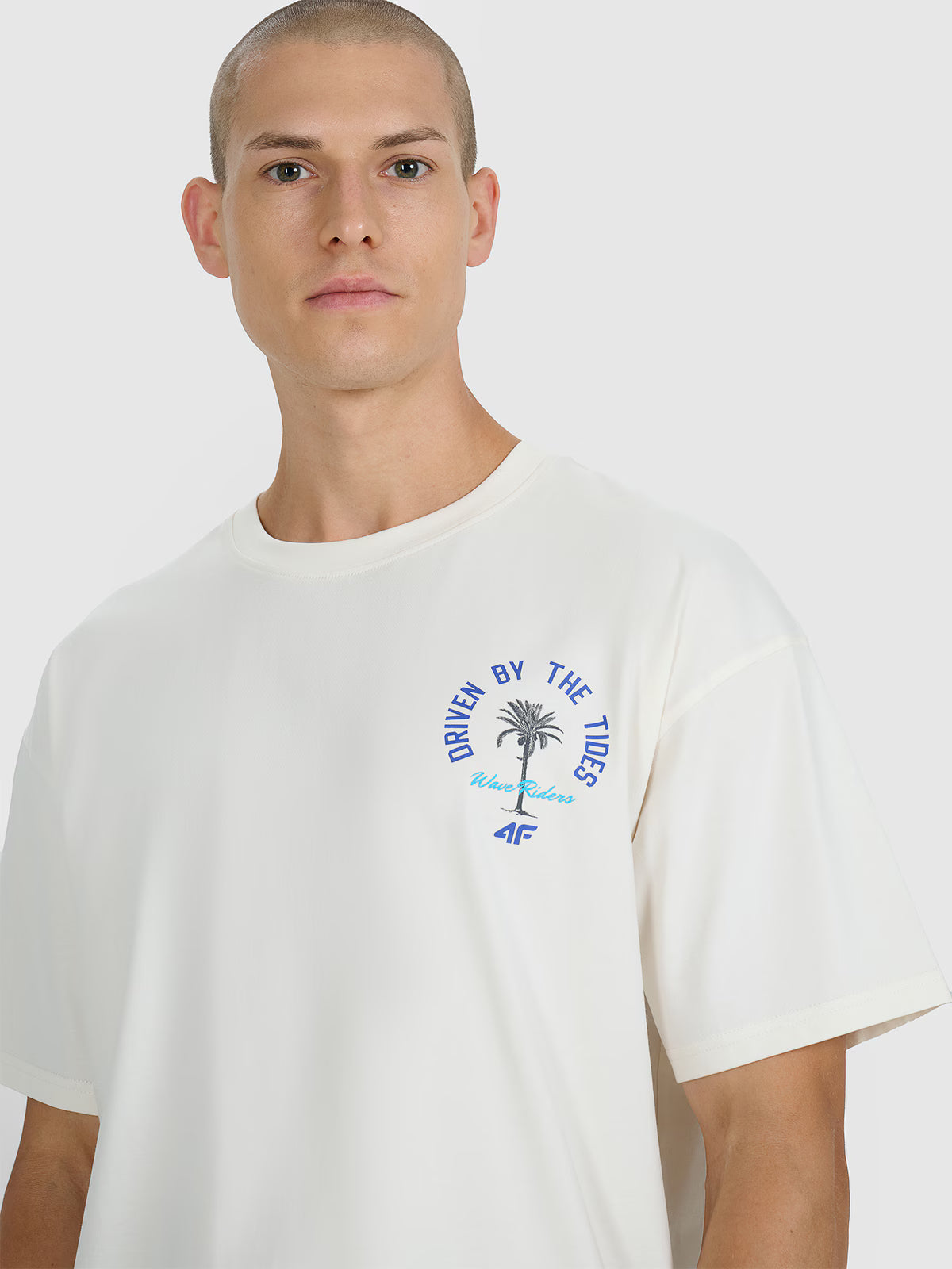 T-shirt oversize z nadrukiem męski