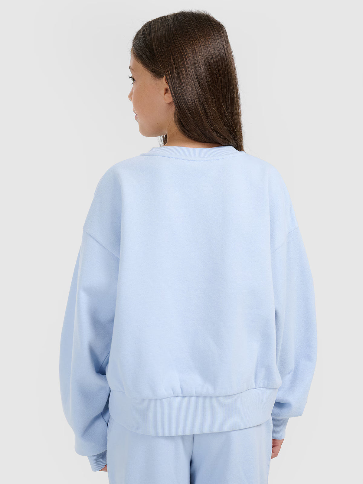 Bluza dresowa nierozpinana bez kaptura dziewczęca