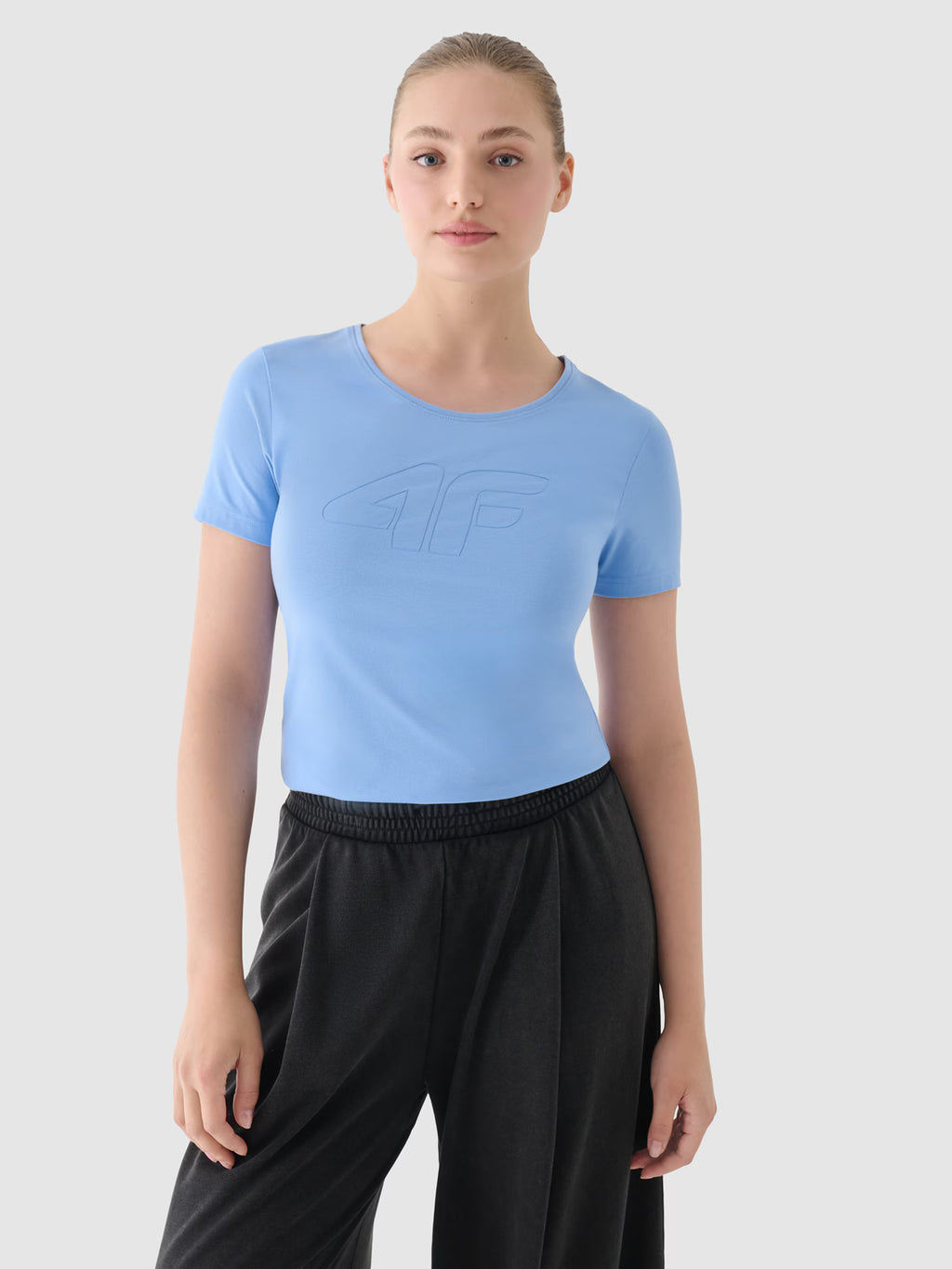 T-shirt slim z nadrukiem damski