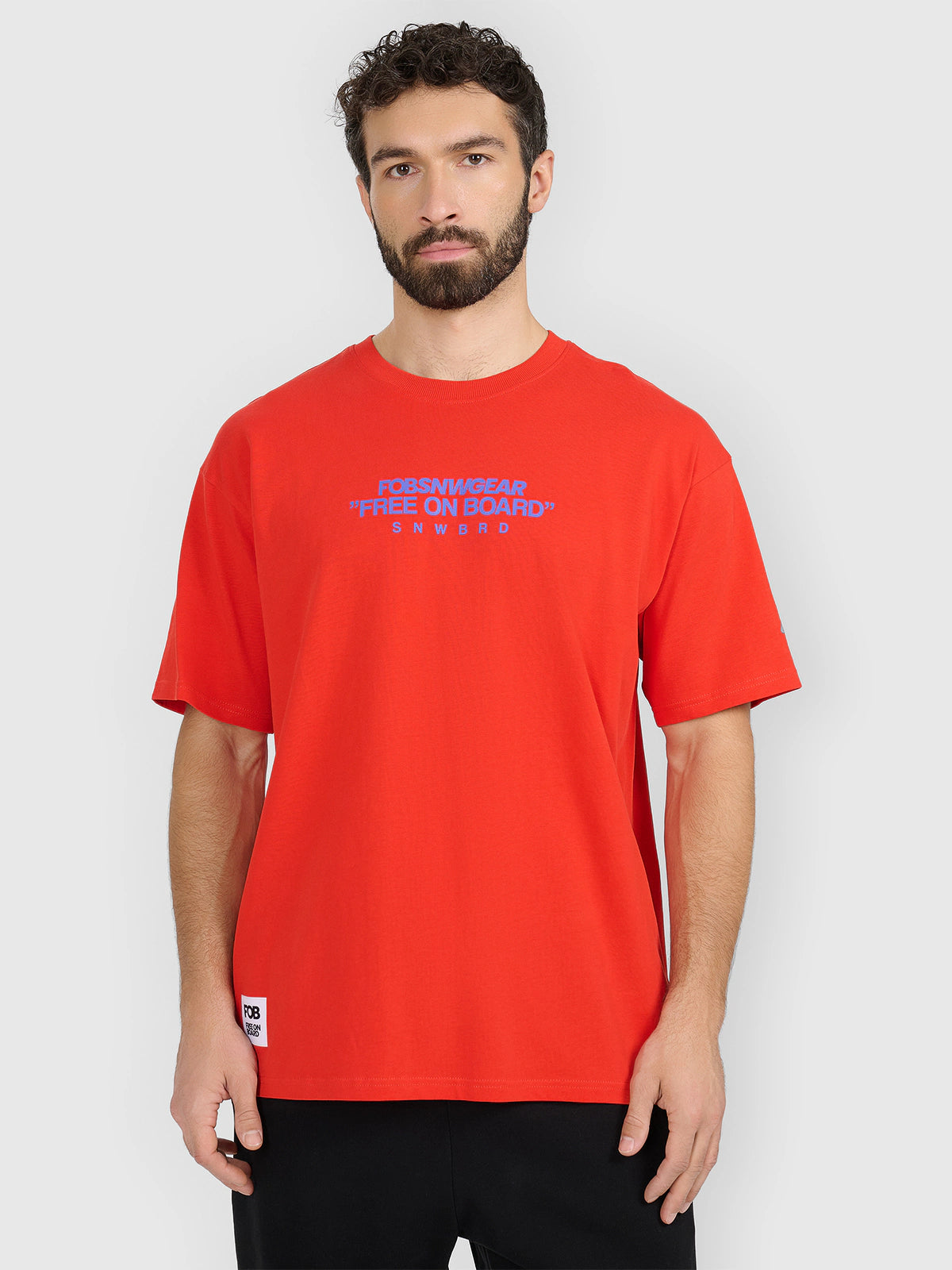 T-shirt loose z nadrukiem męski