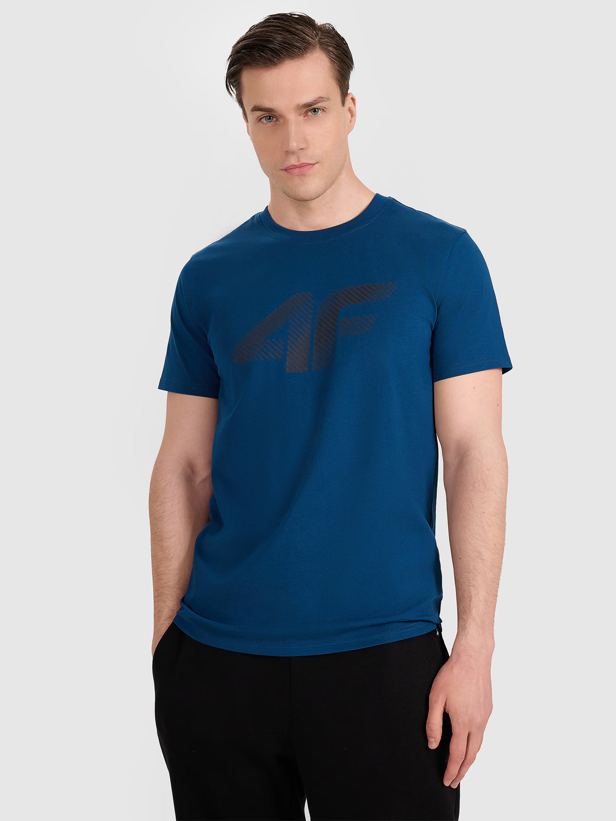 T-shirt regular z nadrukiem męski