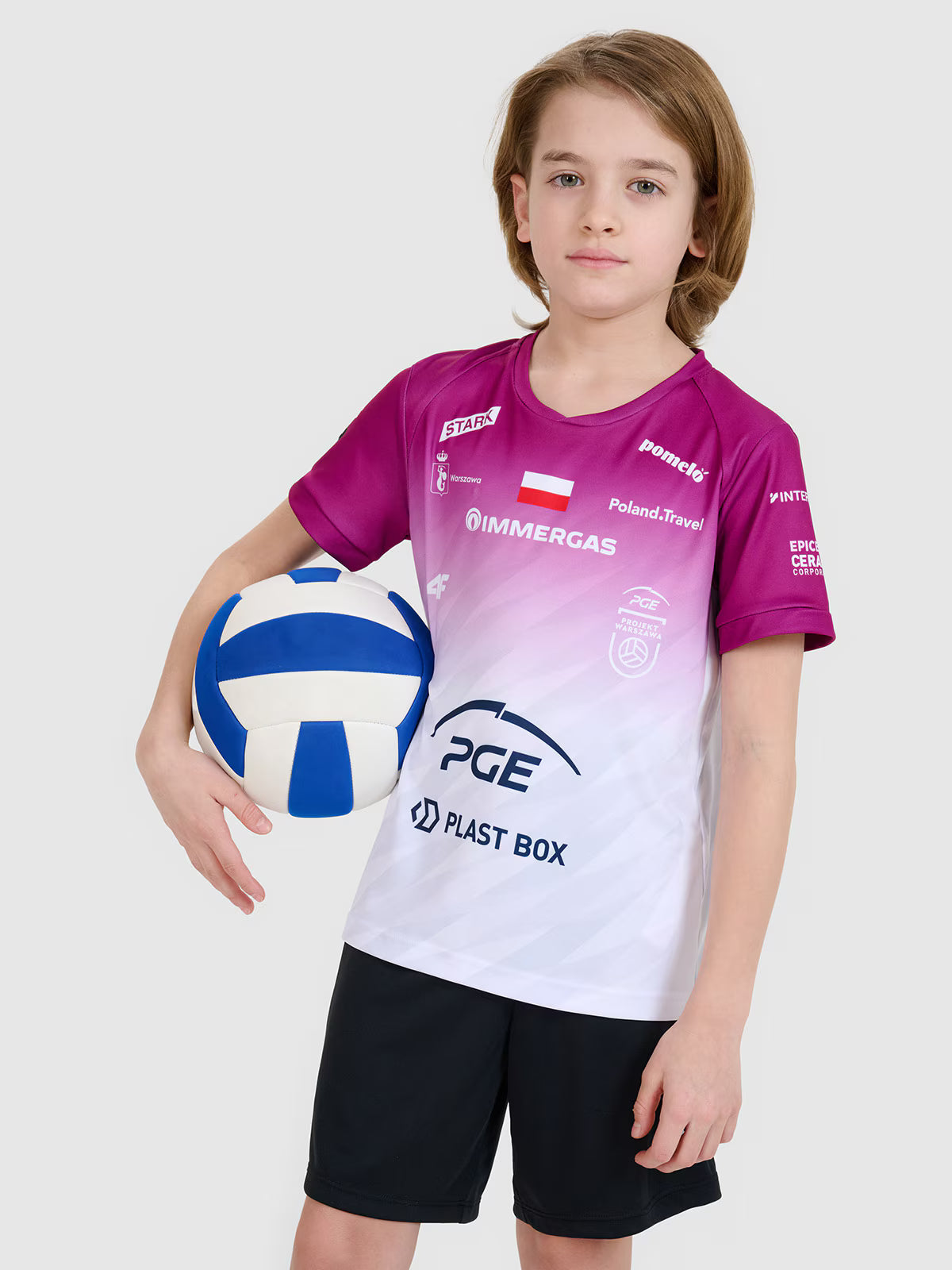Koszulka meczowa replika domowa Liga Mistrzów CEV z sezonu 2024/2025 dziecięca 4F x Projekt Warszawa