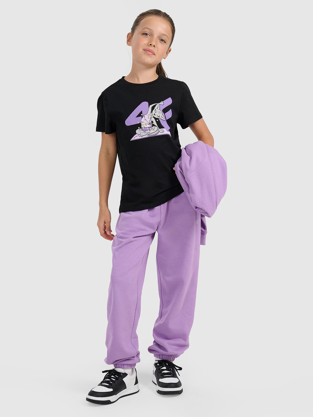 T-shirt regular z nadrukiem świątecznym dziewczęcy