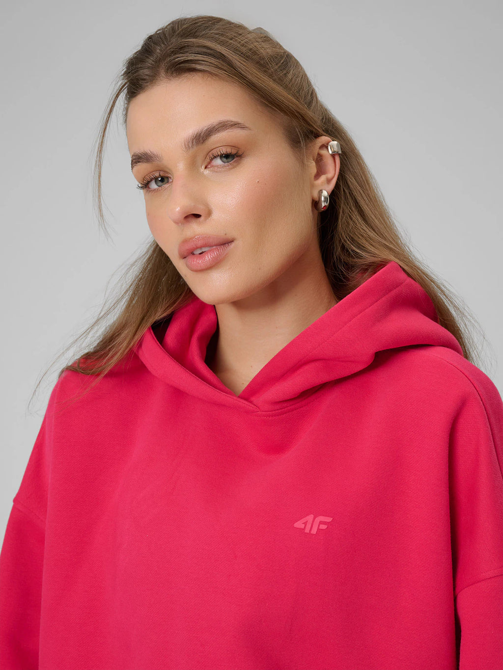 Bluza dresowa loose z kapturem damska