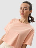 T-shirt crop top z nadrukiem damski