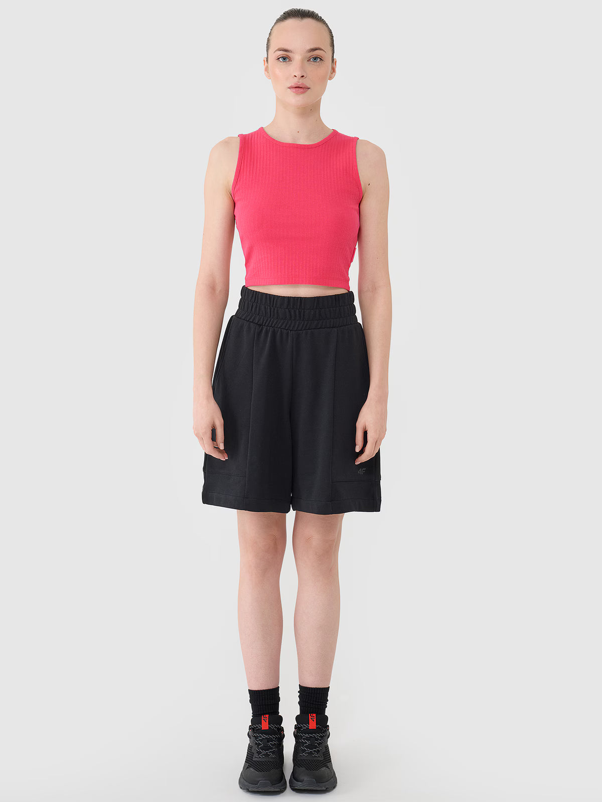 Crop top dzianinowy damski