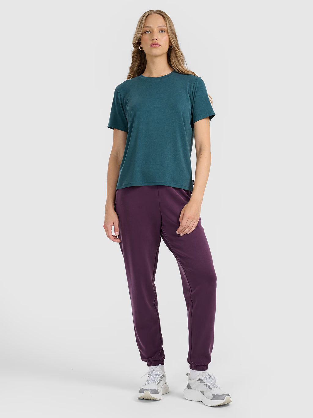 T-shirt z prążkowanej dzianiny z modalem damski