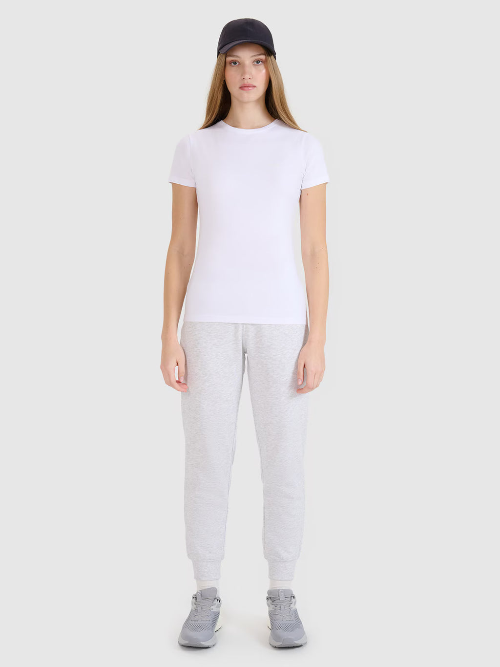 T-shirt slim gładki damski (2-pack)