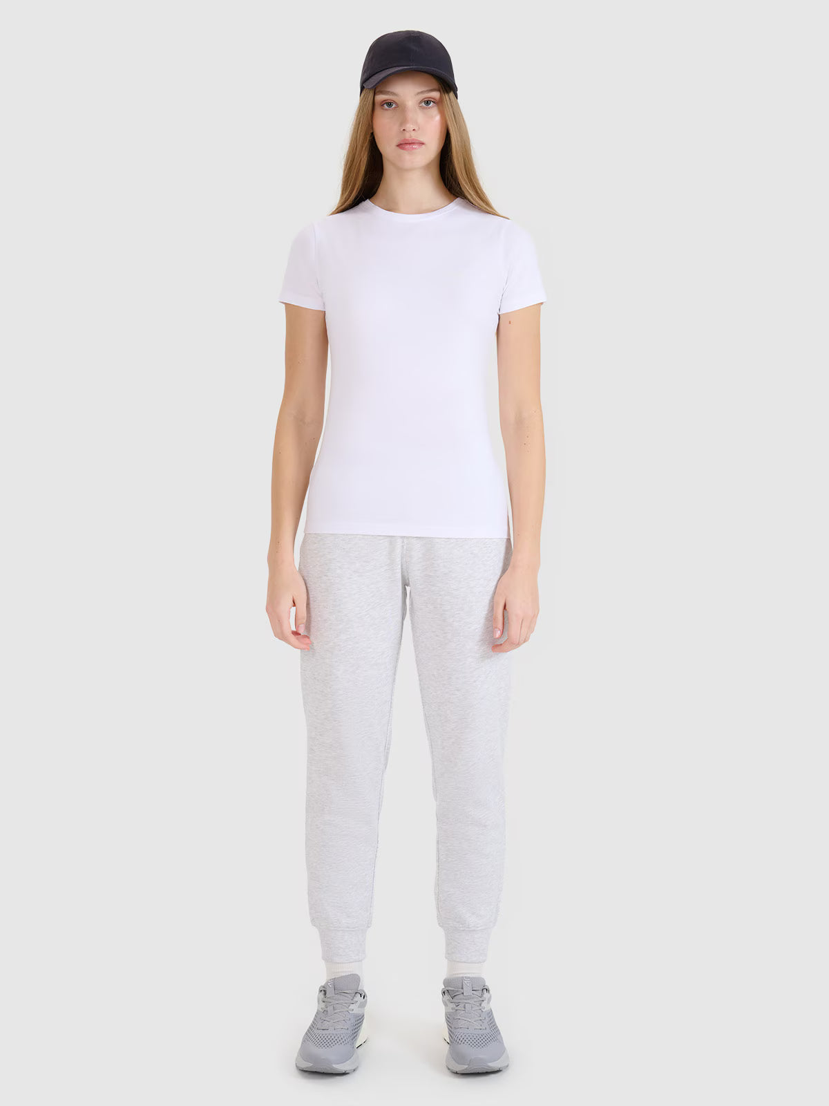 T-shirt slim gładki damski (2-pack)