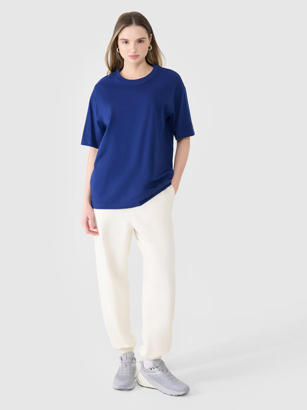 T-shirt oversize gładki damski