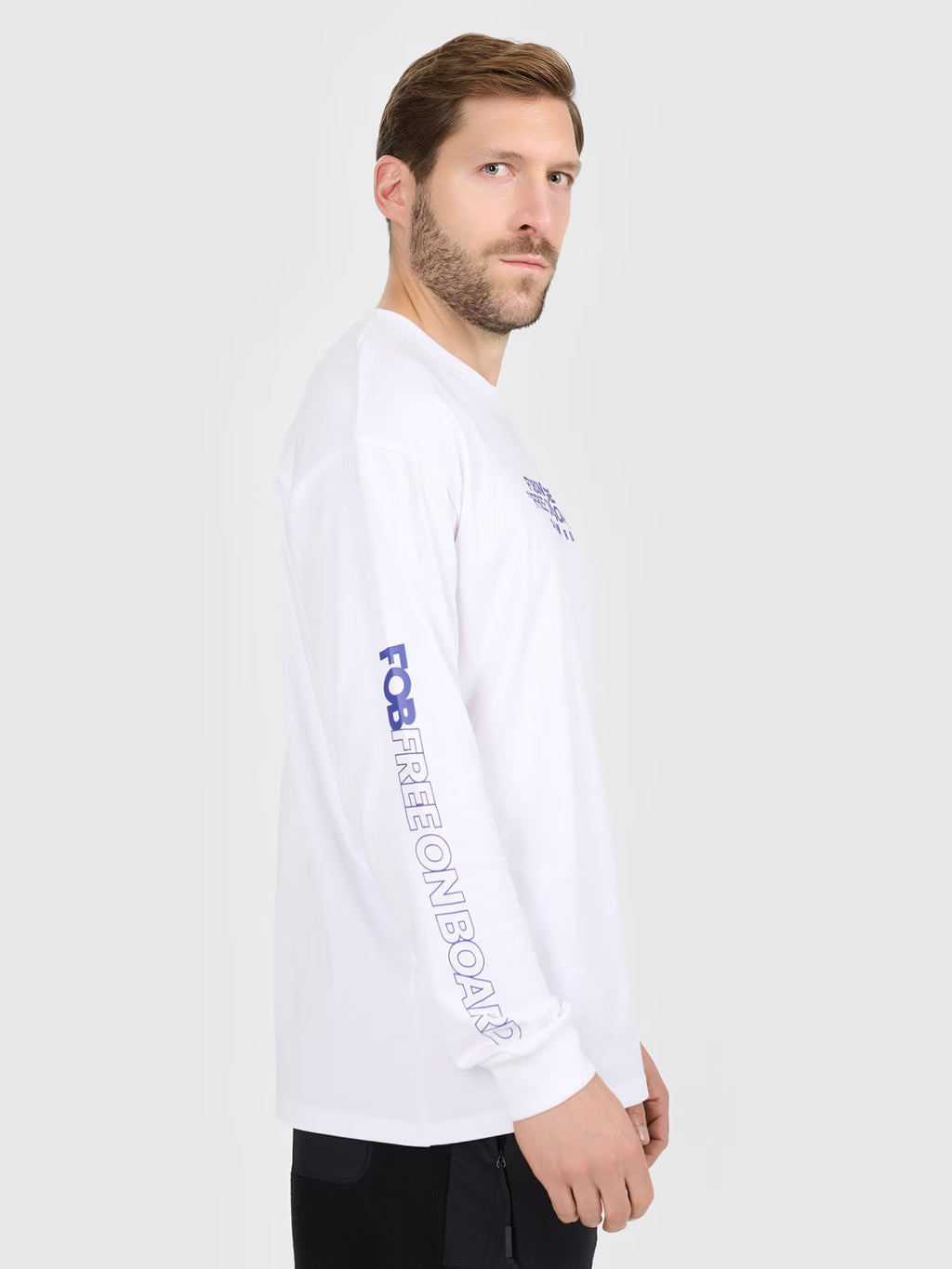 Longsleeve loose z nadrukiem męski