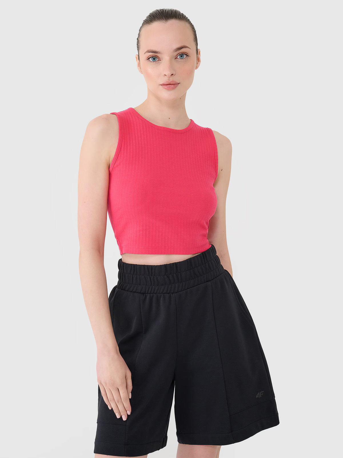 Crop top dzianinowy damski