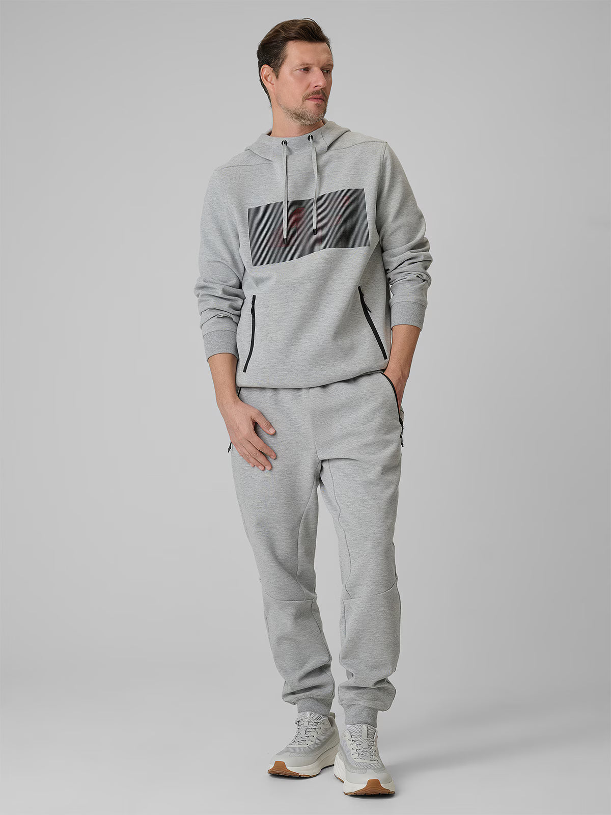 Bluza dresowa regular z kapturem męska