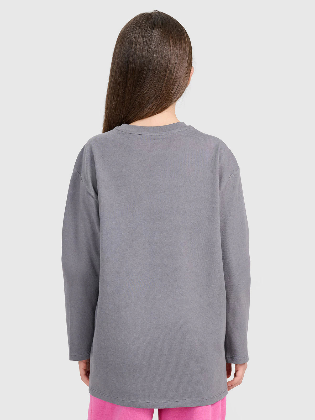 Longsleeve oversize z nadrukiem dziewczęcy