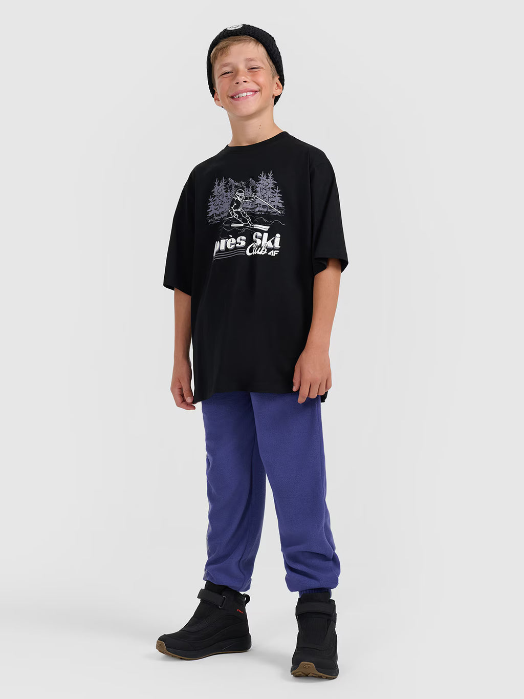 T-shirt loose z nadrukiem chłopięcy