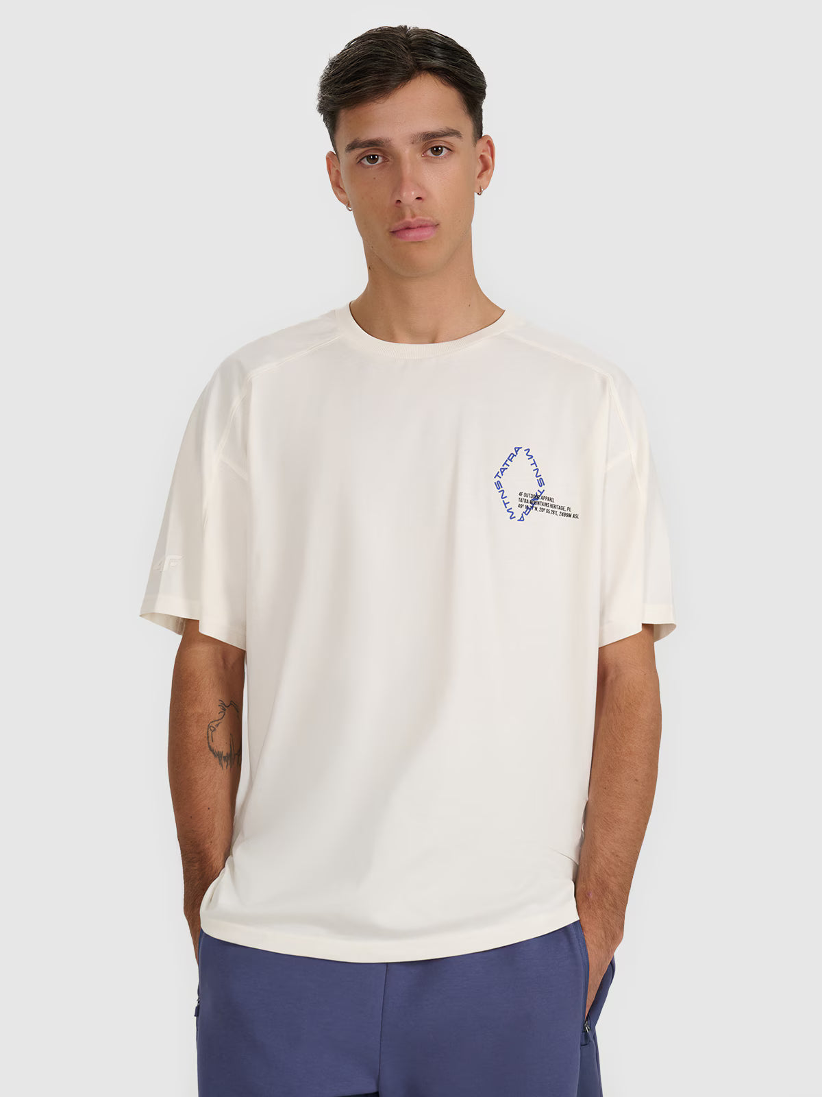 T-shirt oversize z nadrukiem męski