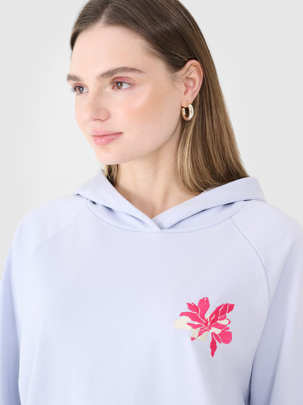 Bluza dresowa oversize nierozpinana z kapturem damska