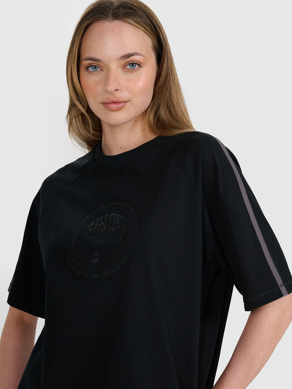 T-shirt oversize z nadrukiem damski