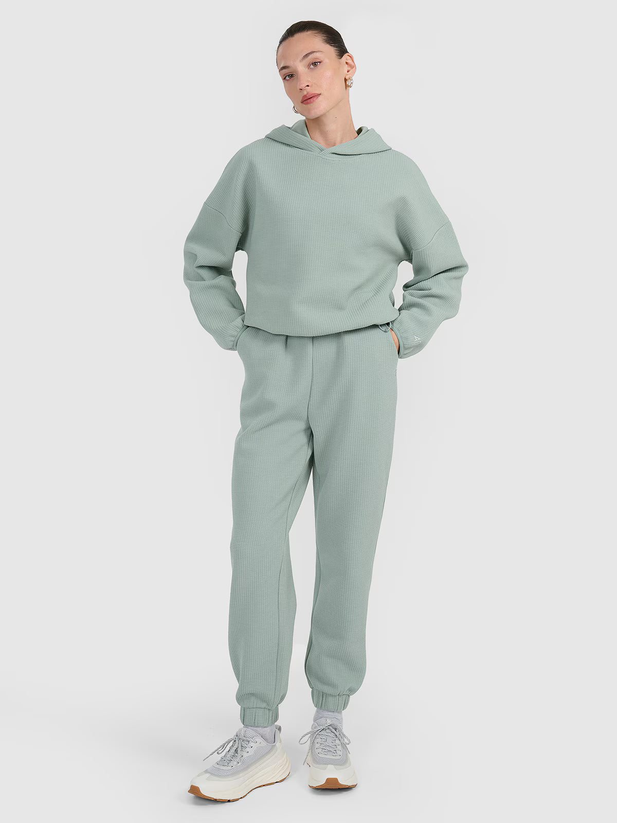 Bluza dresowa z waflowej dzianiny damska