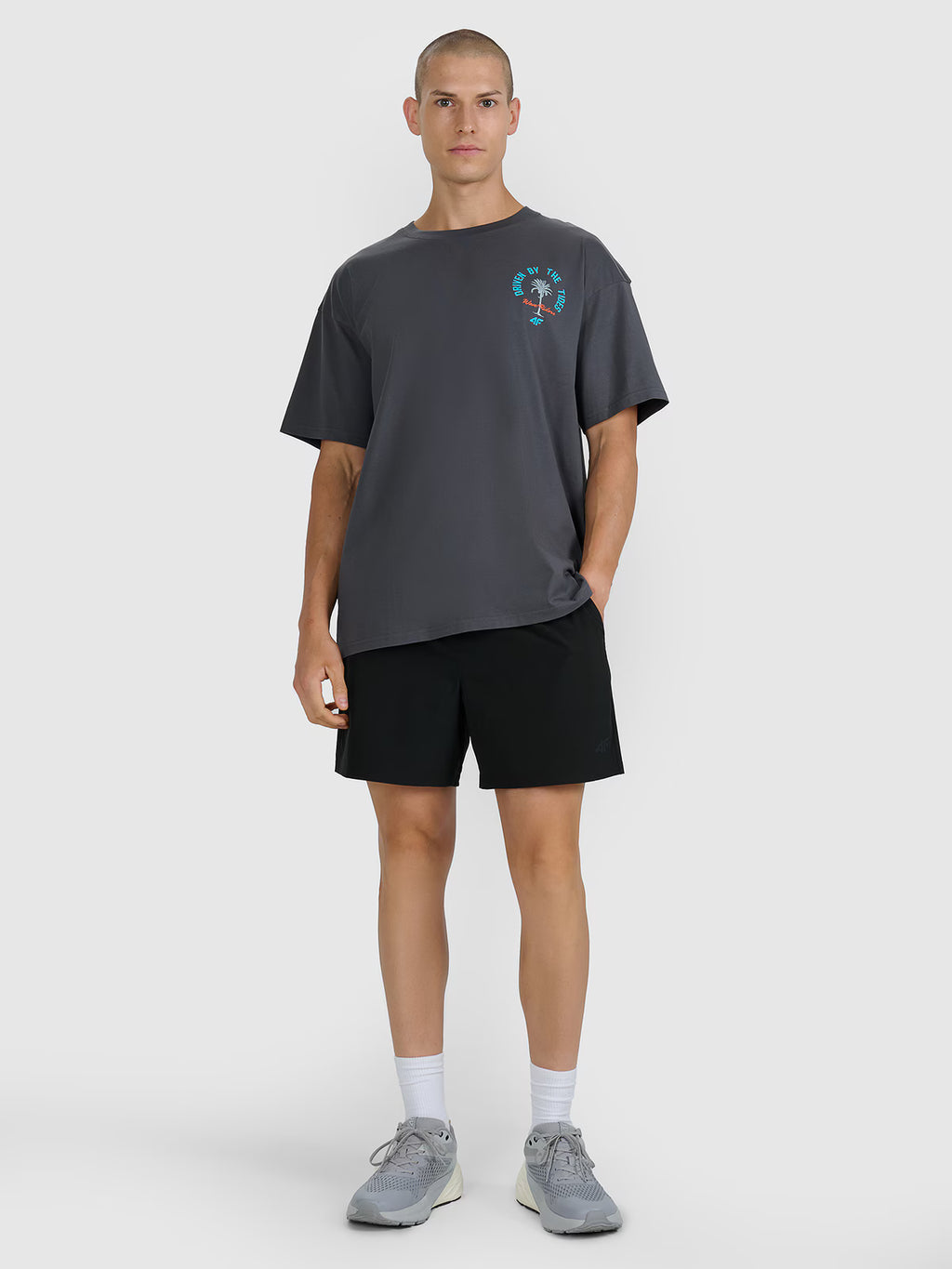 T-shirt oversize z nadrukiem męski