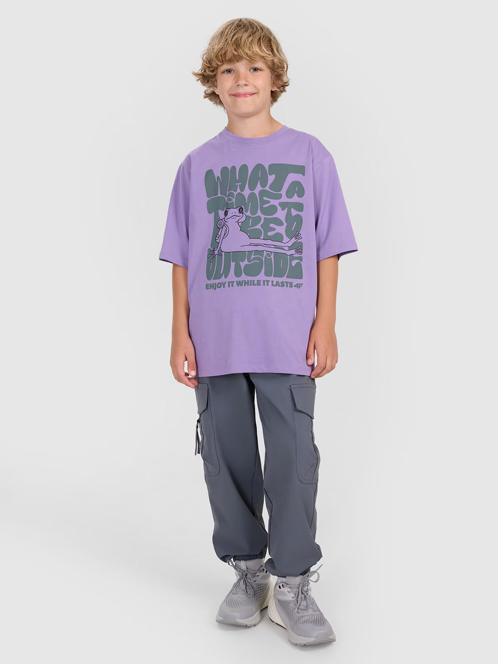 T-shirt oversize z nadrukiem chłopięcy
