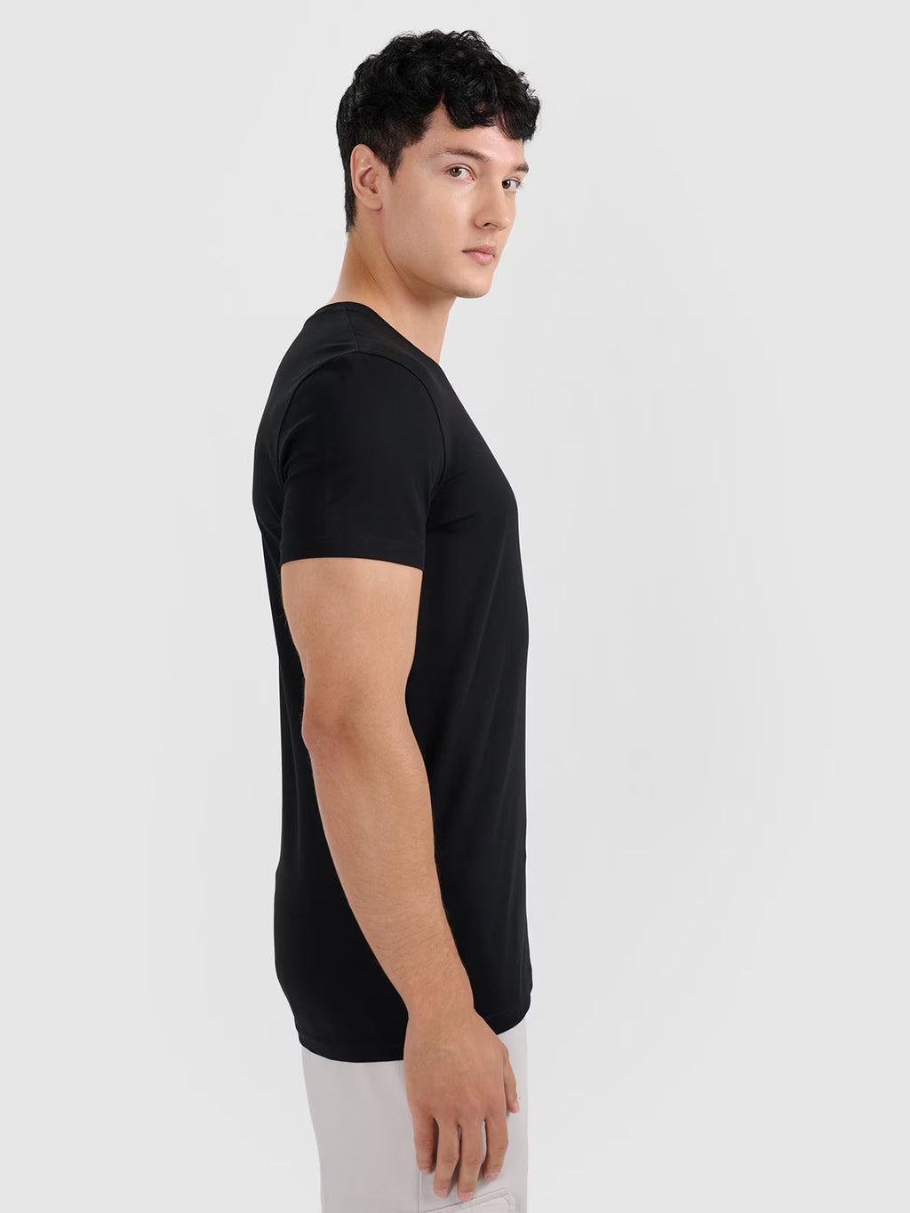 T-shirt slim gładki męski