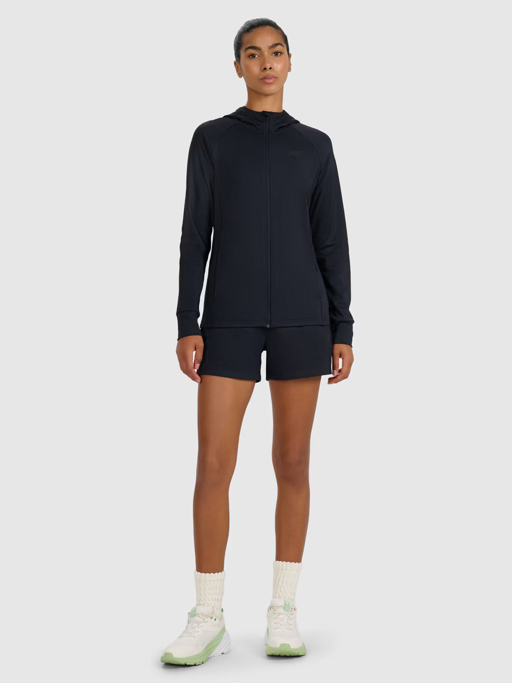 Bluza treningowa slim z kapturem damska