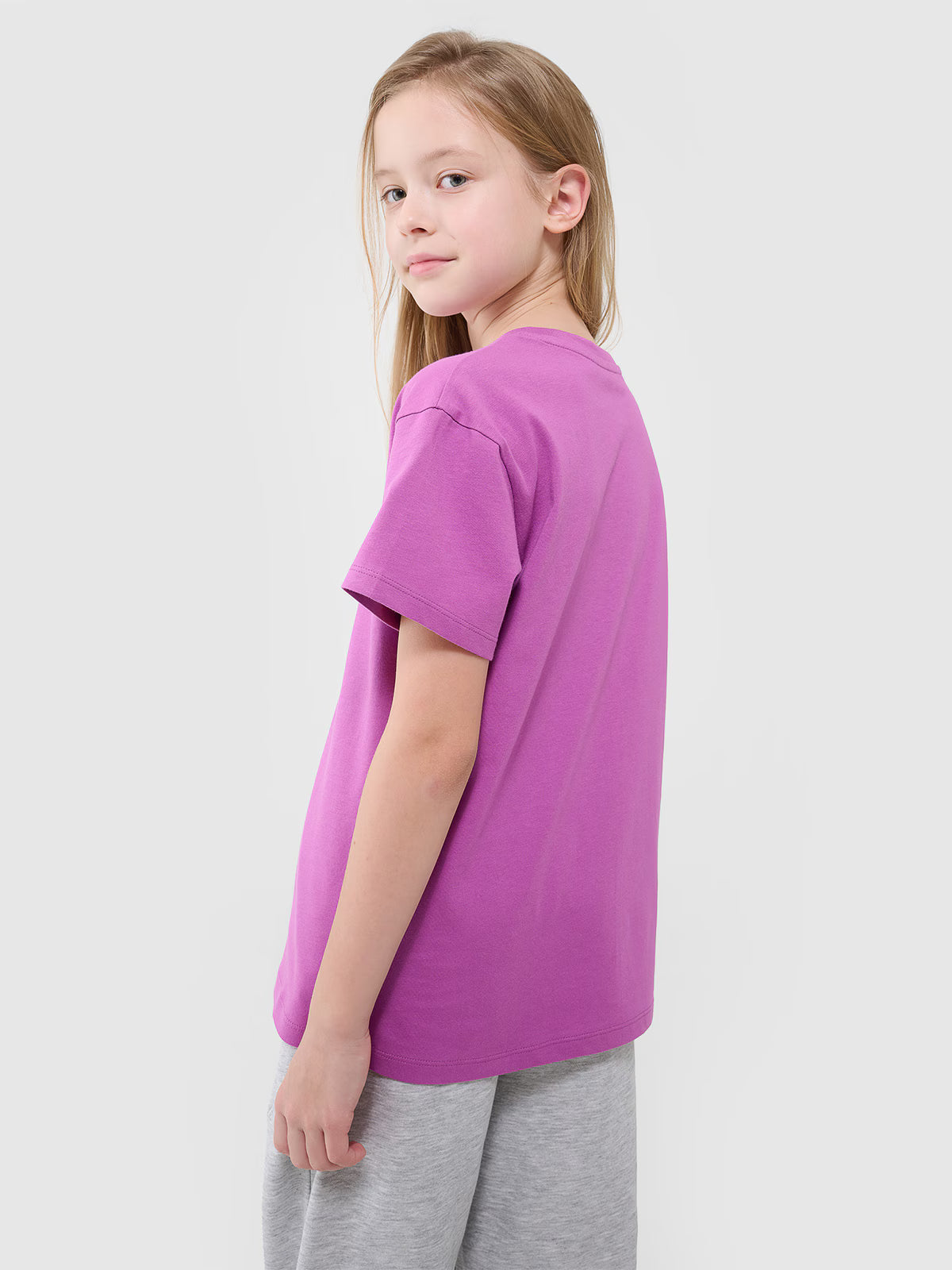 T-shirt oversize gładki dziewczęcy