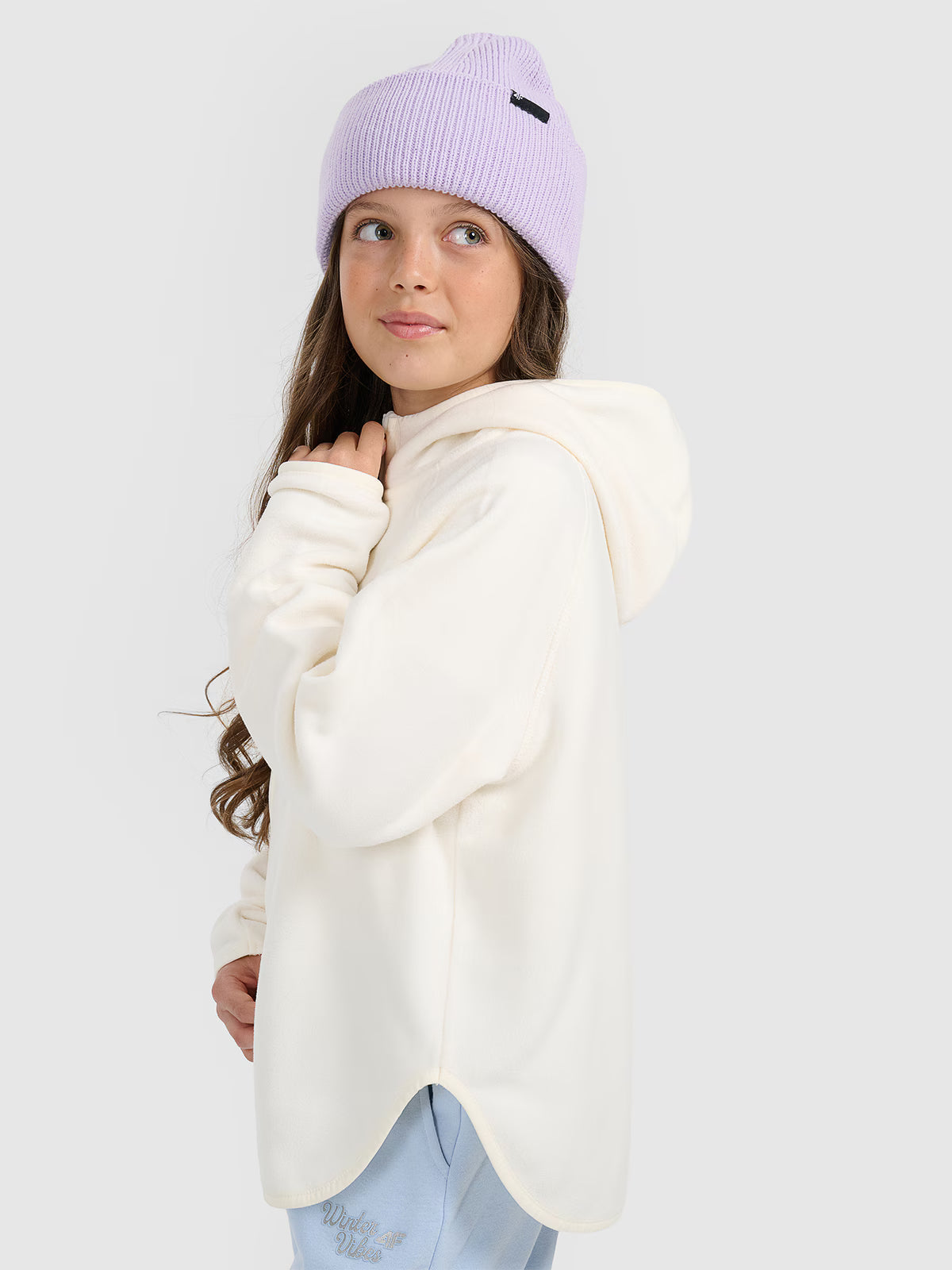 Polar loose z kapturem dziewczęcy