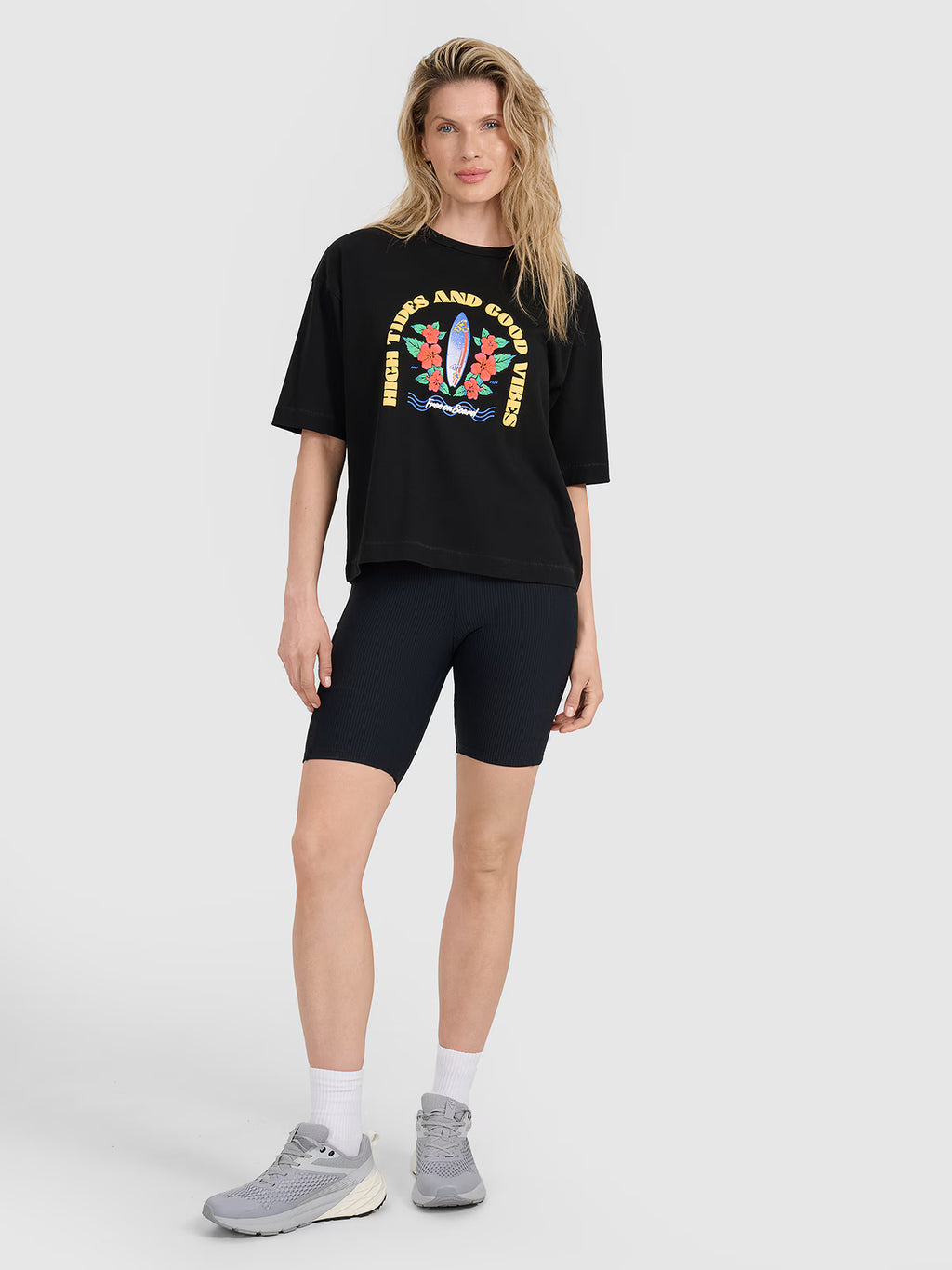 T-shirt oversize z nadrukiem damski