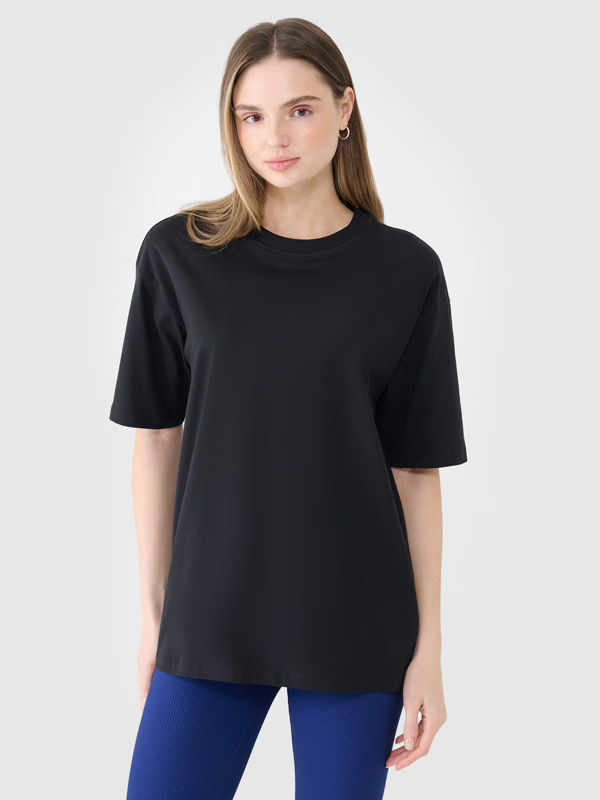 T-shirt oversize gładki damski