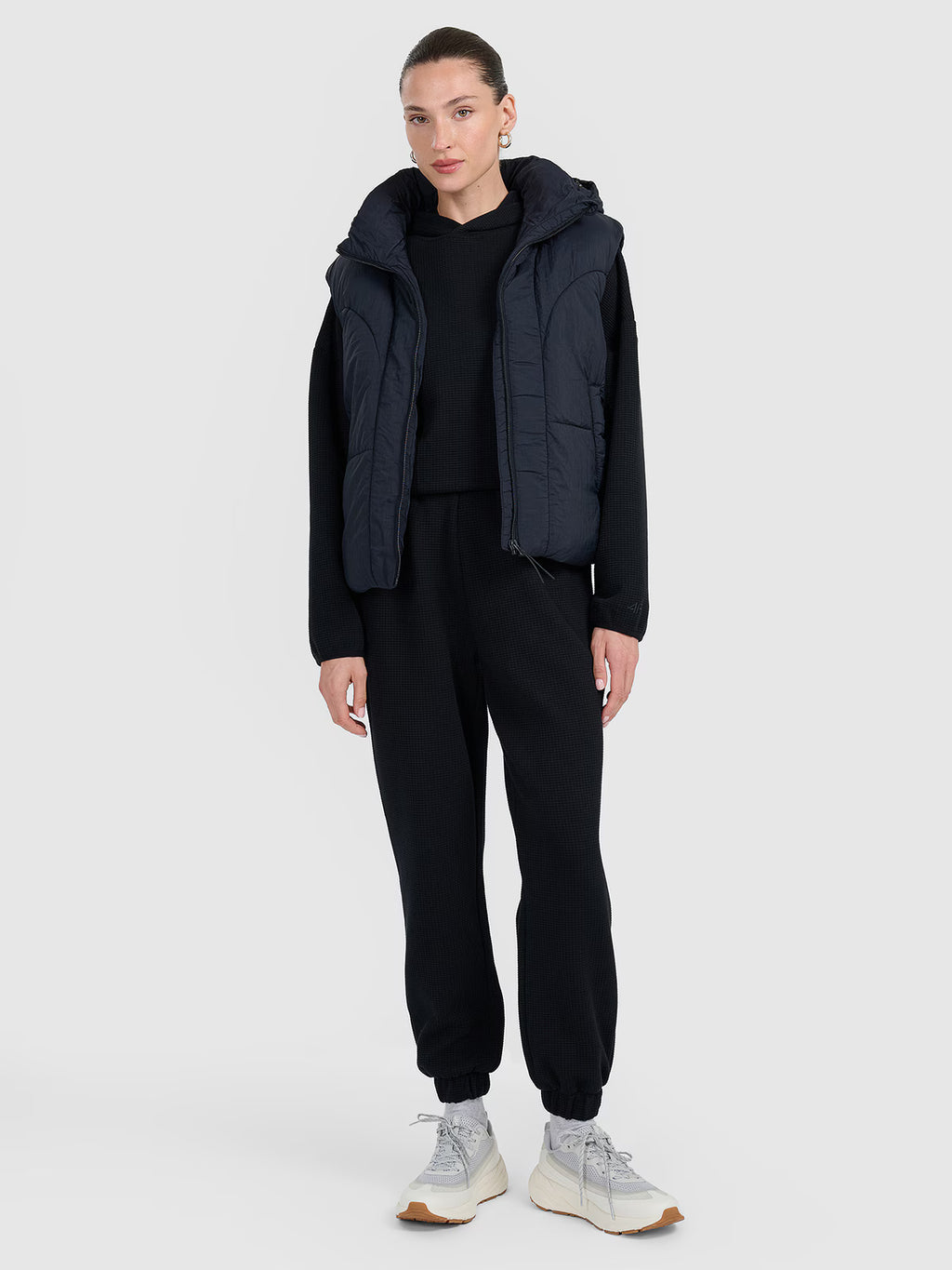Bluza dresowa z waflowej dzianiny damska