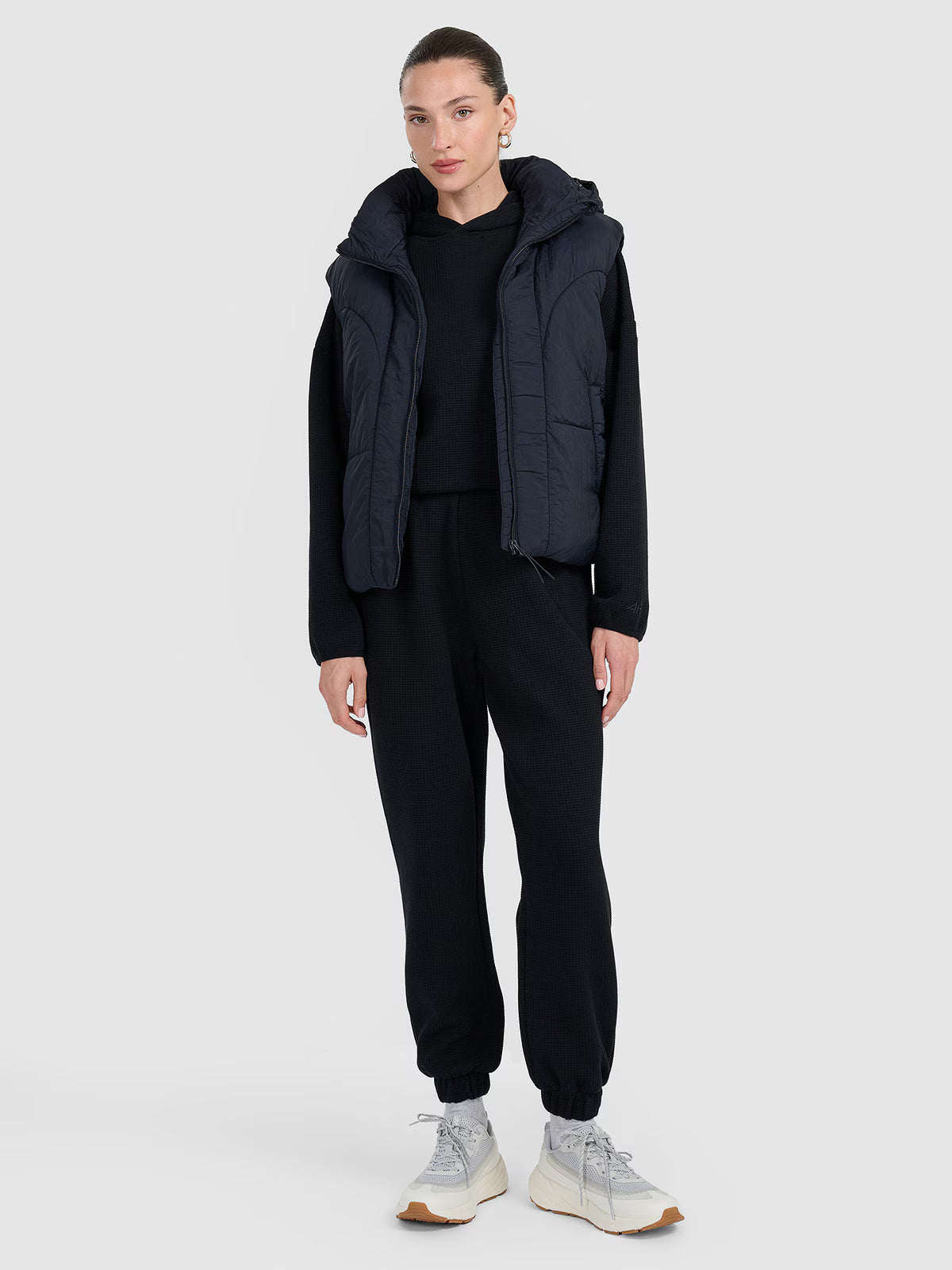 Bluza dresowa z waflowej dzianiny damska