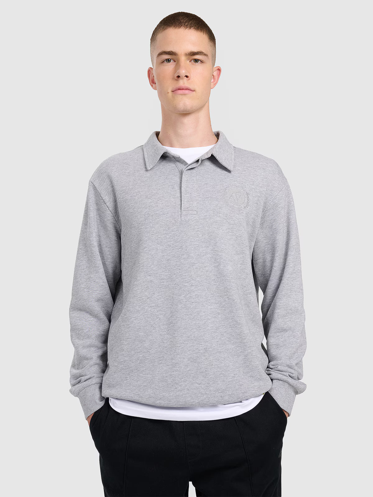 Bluza dresowa regular z kołnierzykiem męska