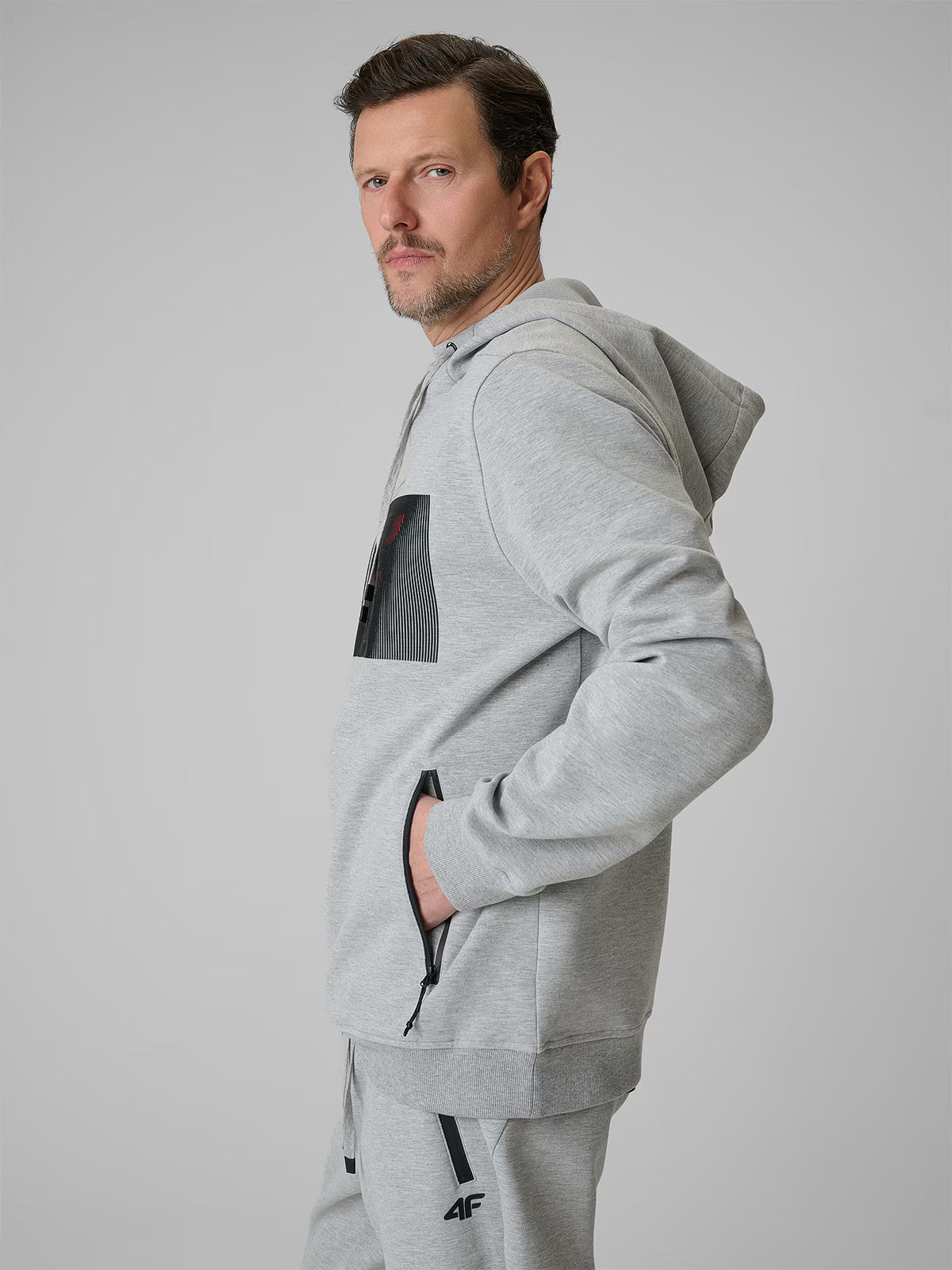 Bluza dresowa regular z kapturem męska