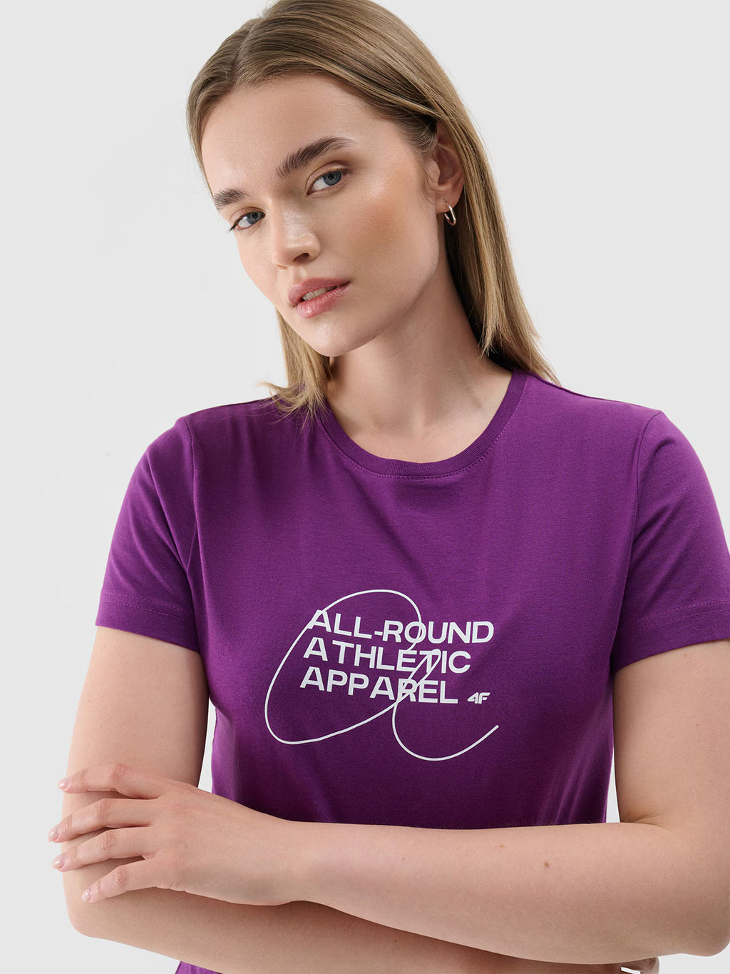 T-shirt slim z nadrukiem damski