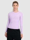 Longsleeve slim z prążkowanej dzianiny damski