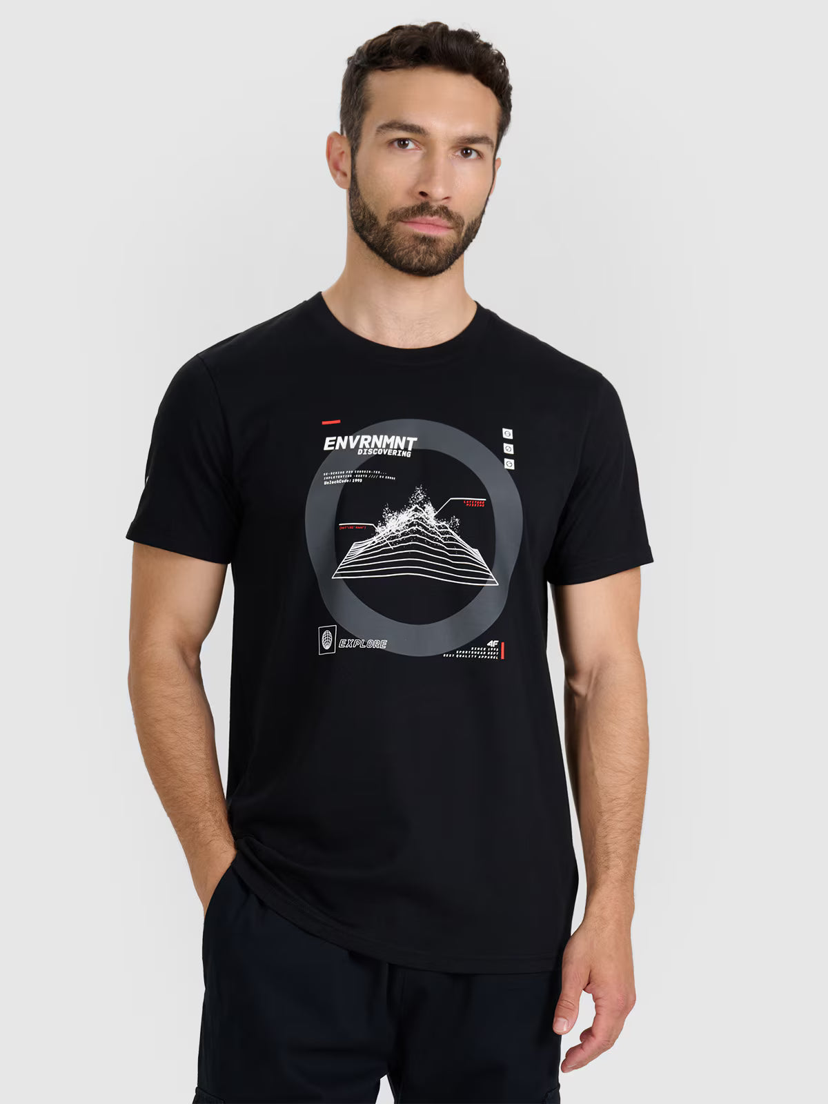 T-shirt regular z nadrukiem męski