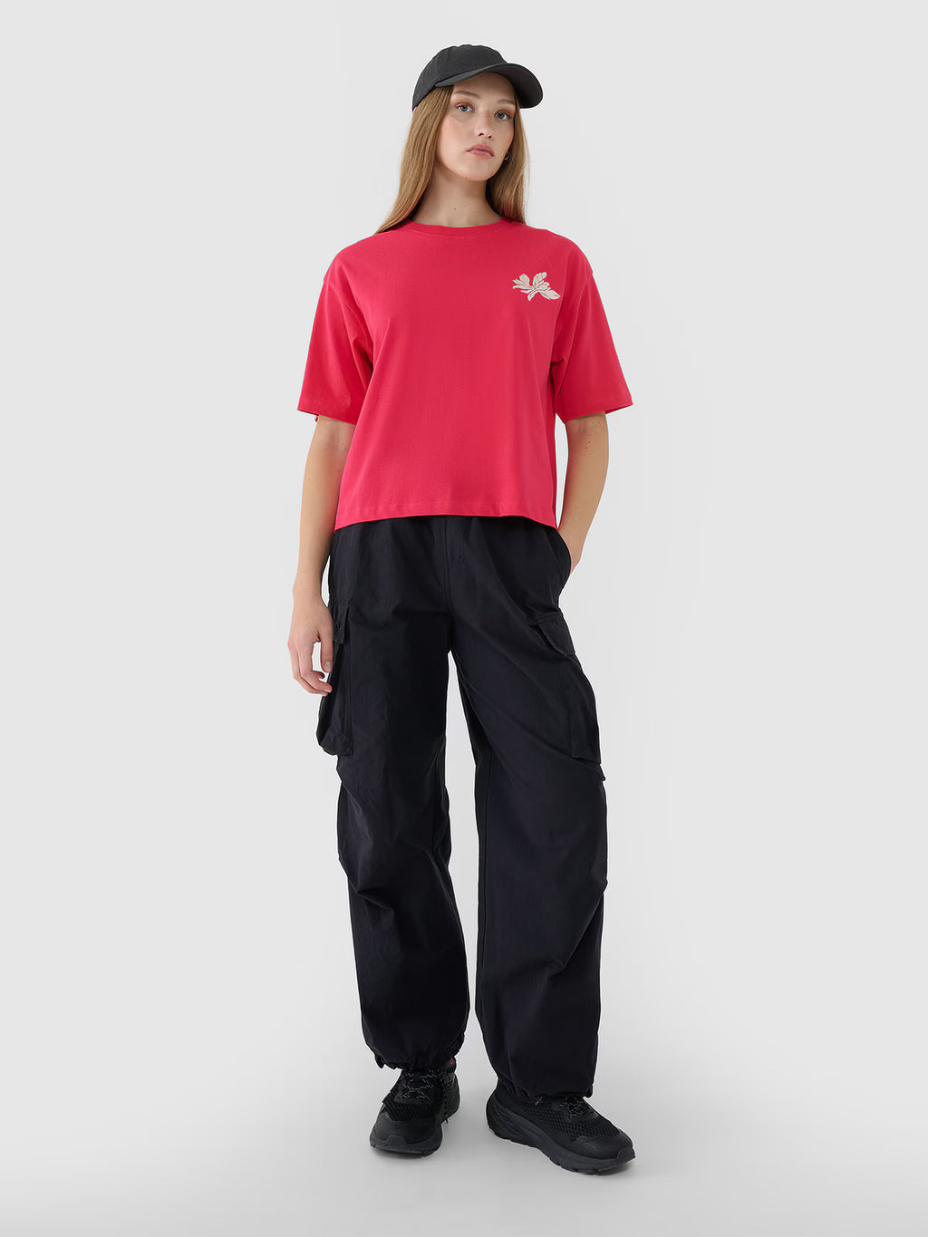 T-shirt oversize z nadrukiem damski