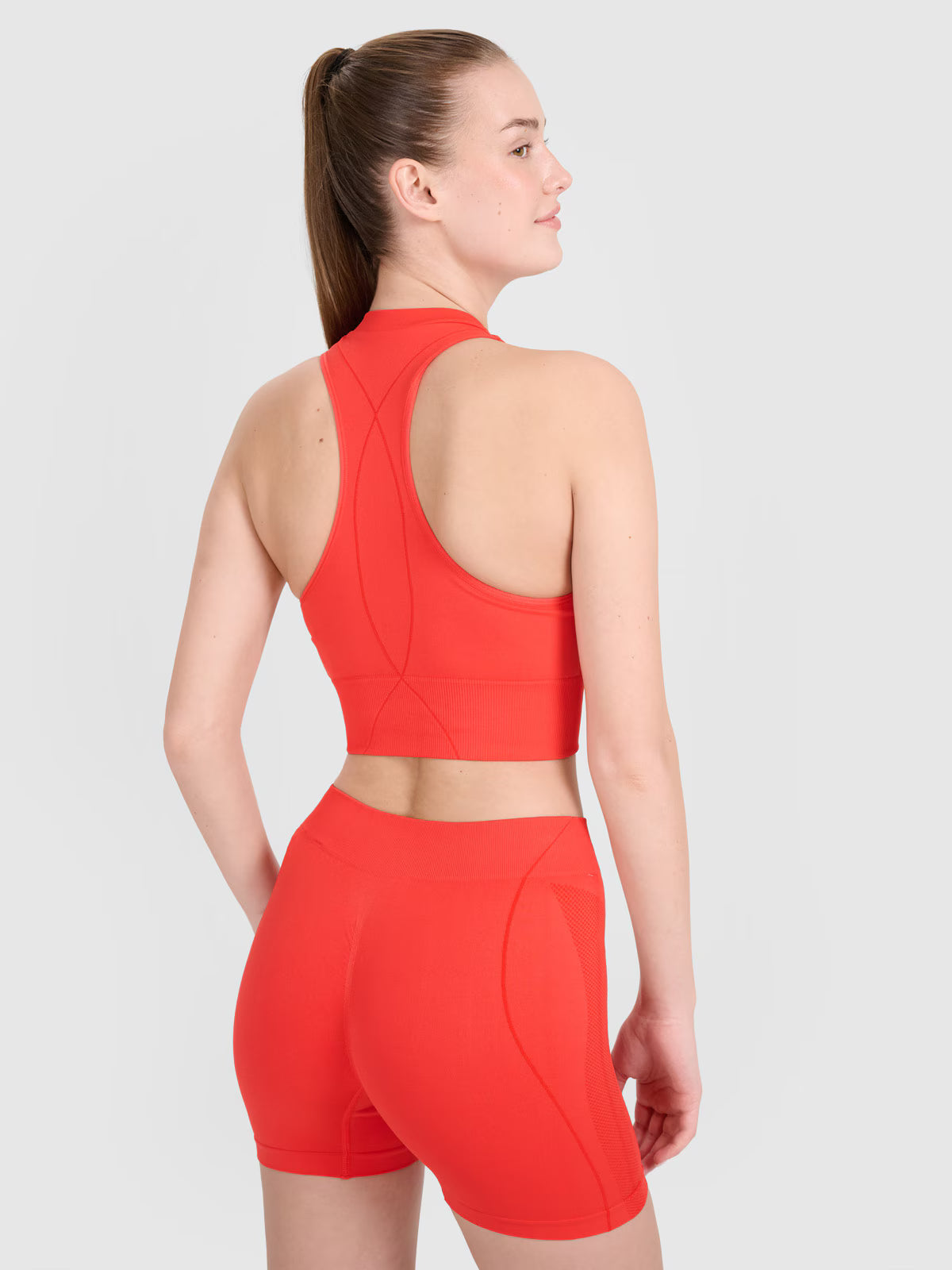 Crop-top treningowy slim bezszwowy damski