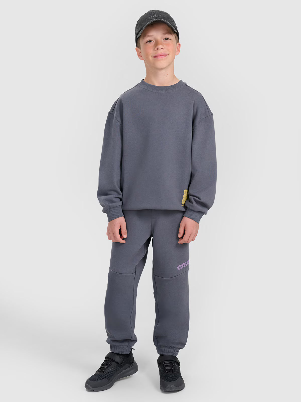 Bluza dresowa oversize nierozpinana bez kaptura chłopięca