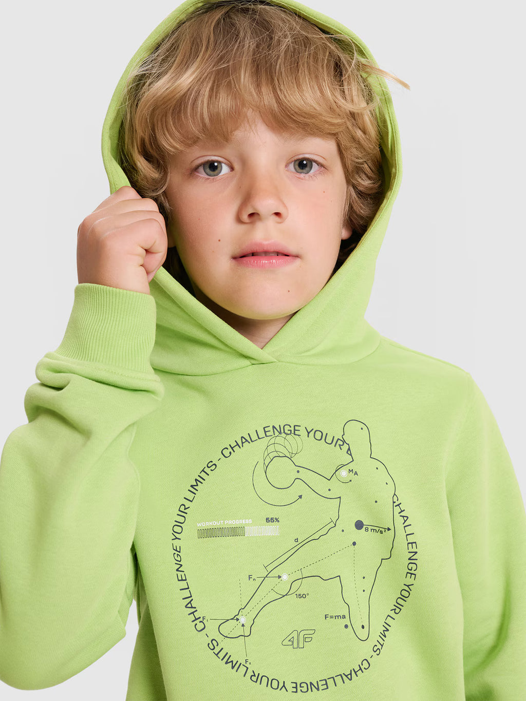 Bluza dresowa nierozpinana z kapturem chłopięca