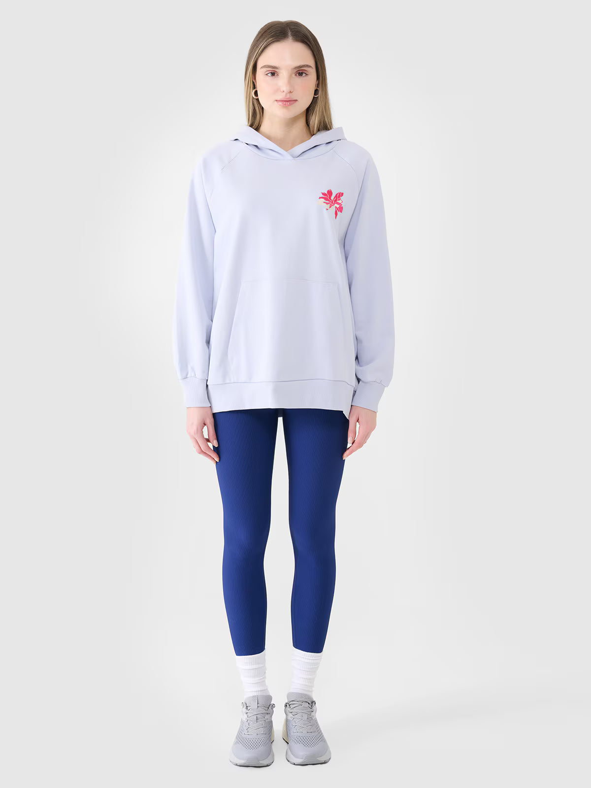 Bluza dresowa oversize nierozpinana z kapturem damska