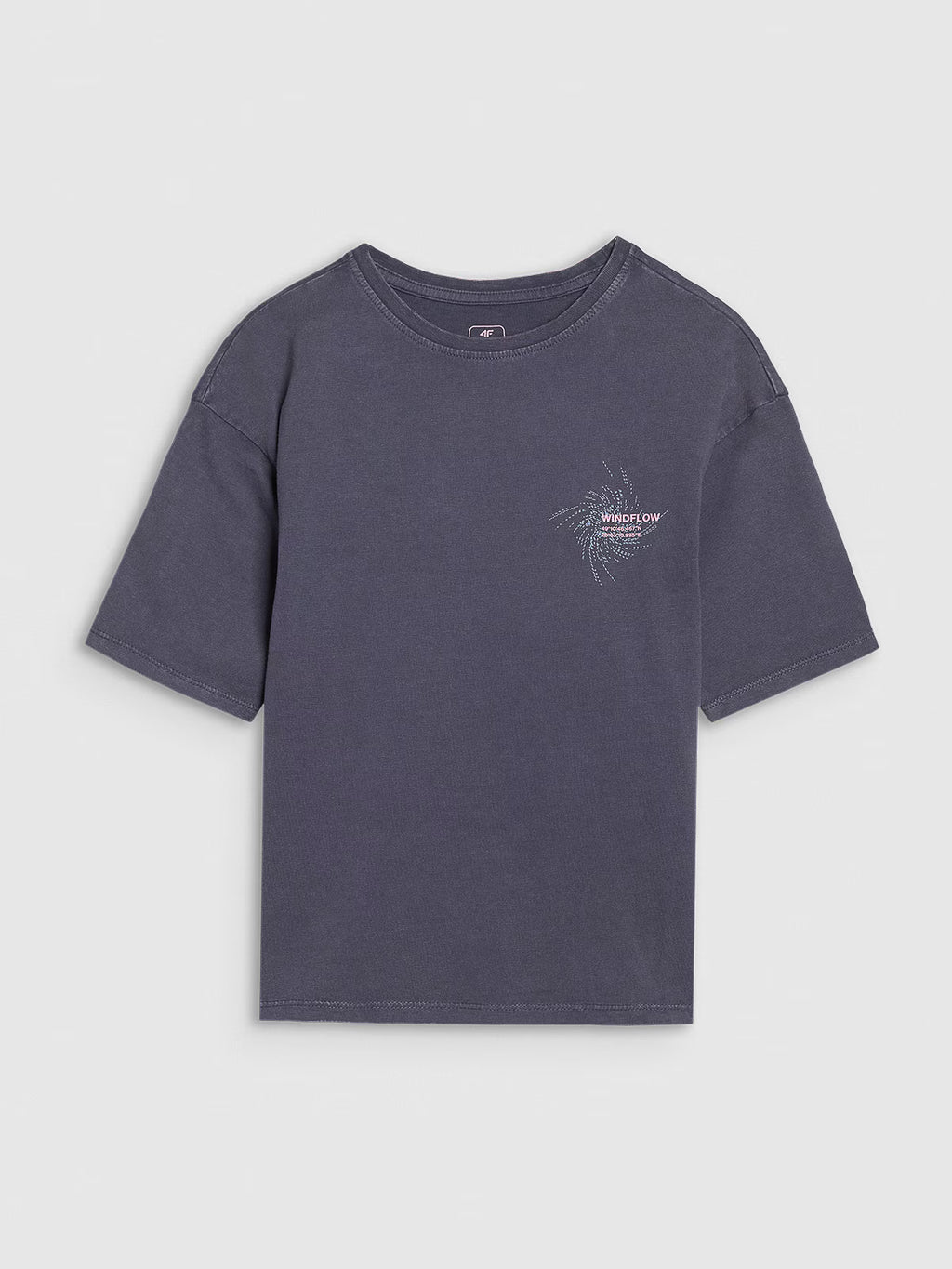 T-shirt oversize z nadrukiem dziewczęcy