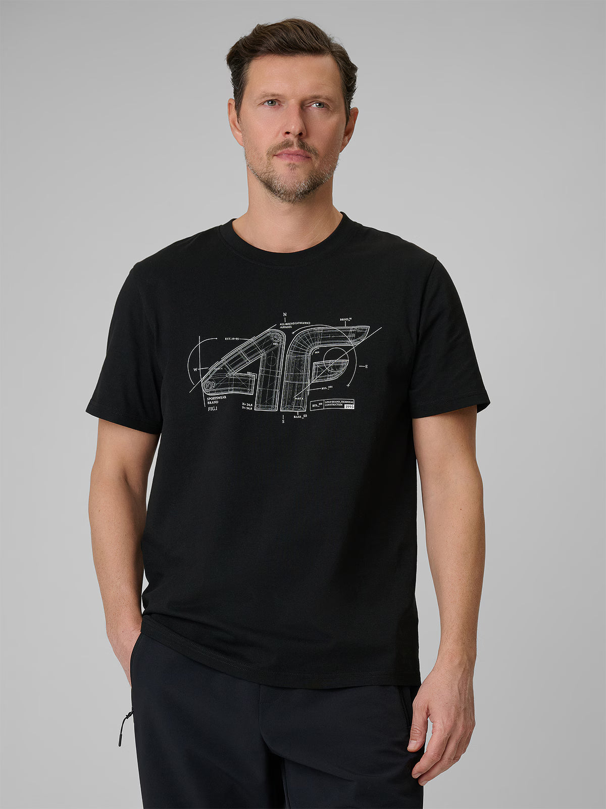 T-shirt regular z nadrukiem męski