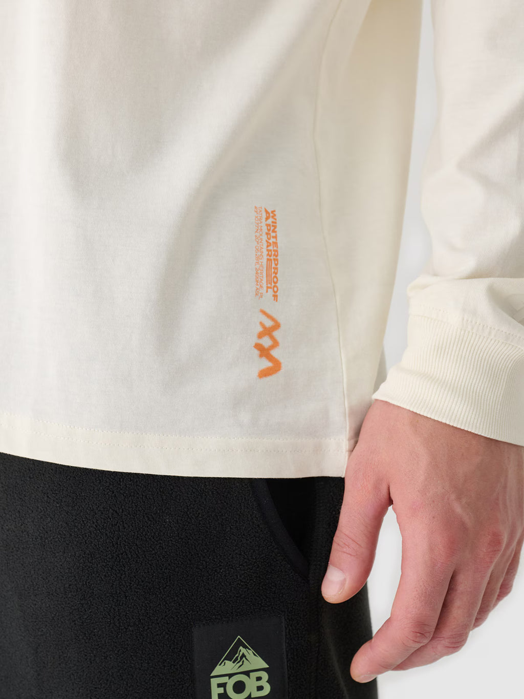 Longsleeve oversize z nadrukiem męski
