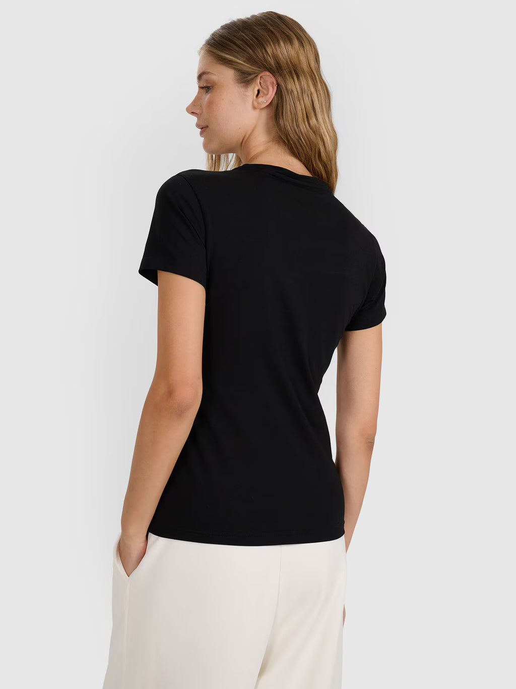 T-shirt slim gładki damski
