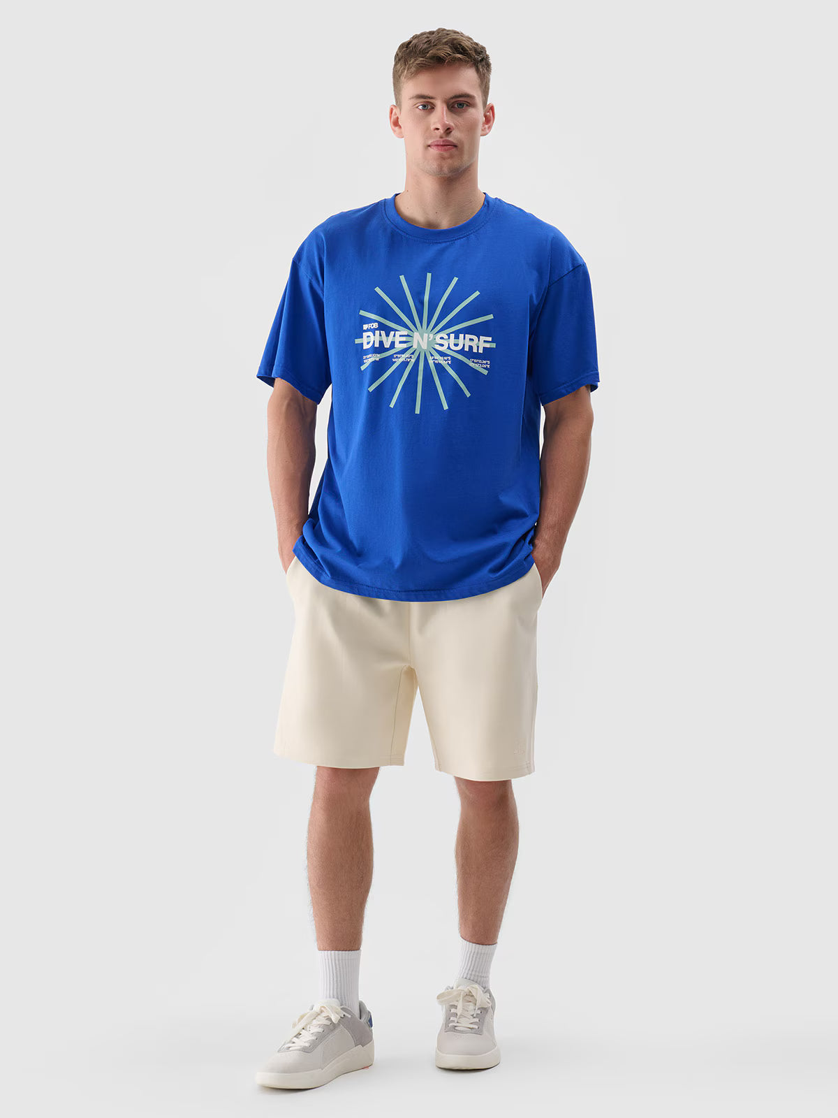 T-shirt regular z nadrukiem męski
