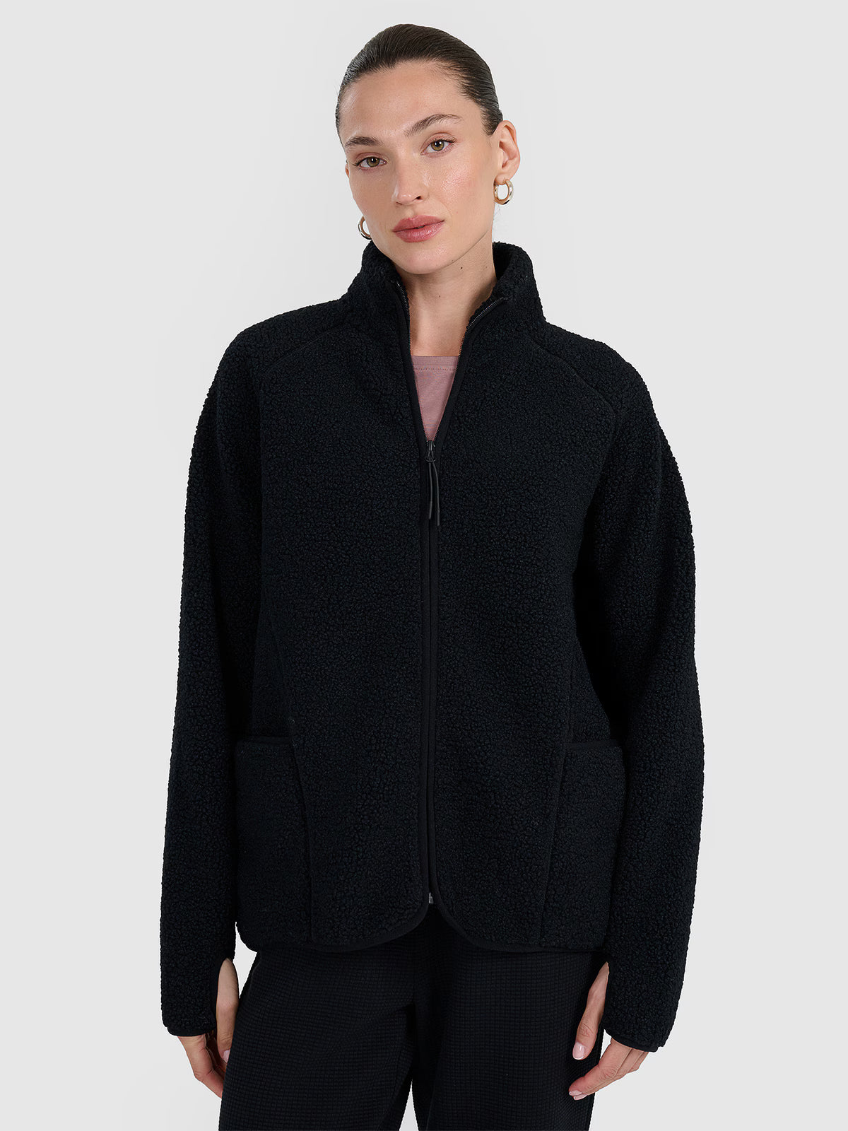 Polar sherpa ze stójką oversize damski
