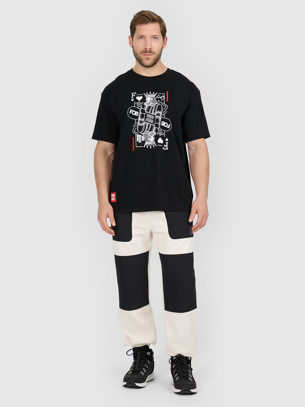 T-shirt loose z nadrukiem męski